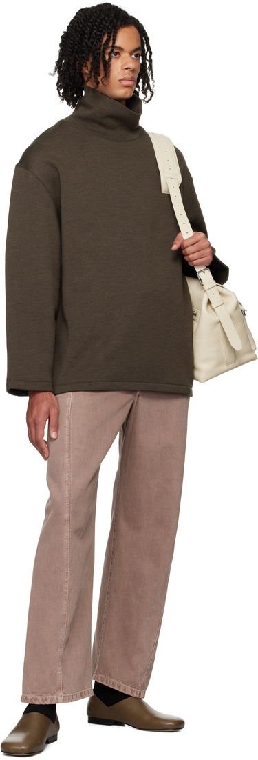 Sveter LEMAIRE Lemaire Mock Neck Sweatshirt Hnedá | TO1287 LJ1020, 3