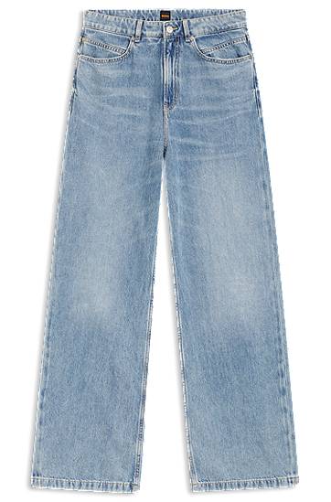 Džínsy BOSS Wide-leg regular-fit denim jeans Modrá | 50555871