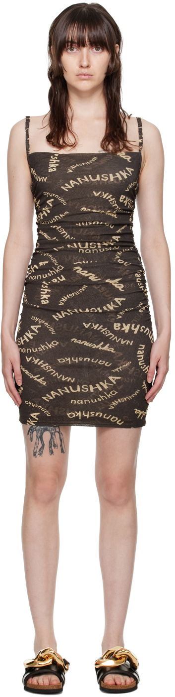 Šaty Nanushka Adie Mini Bodycon Dress Hnedá | NW22PFDR00177, 0