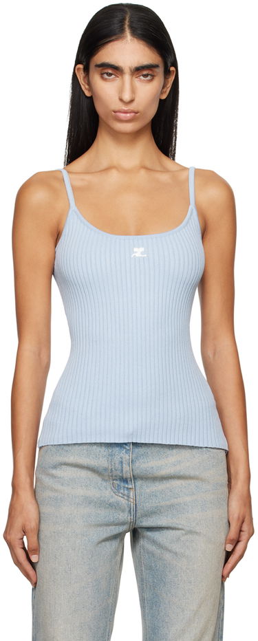 Tielko Courrèges Rib Knit Camisole Modrá | PERMDE012FI0001, 0