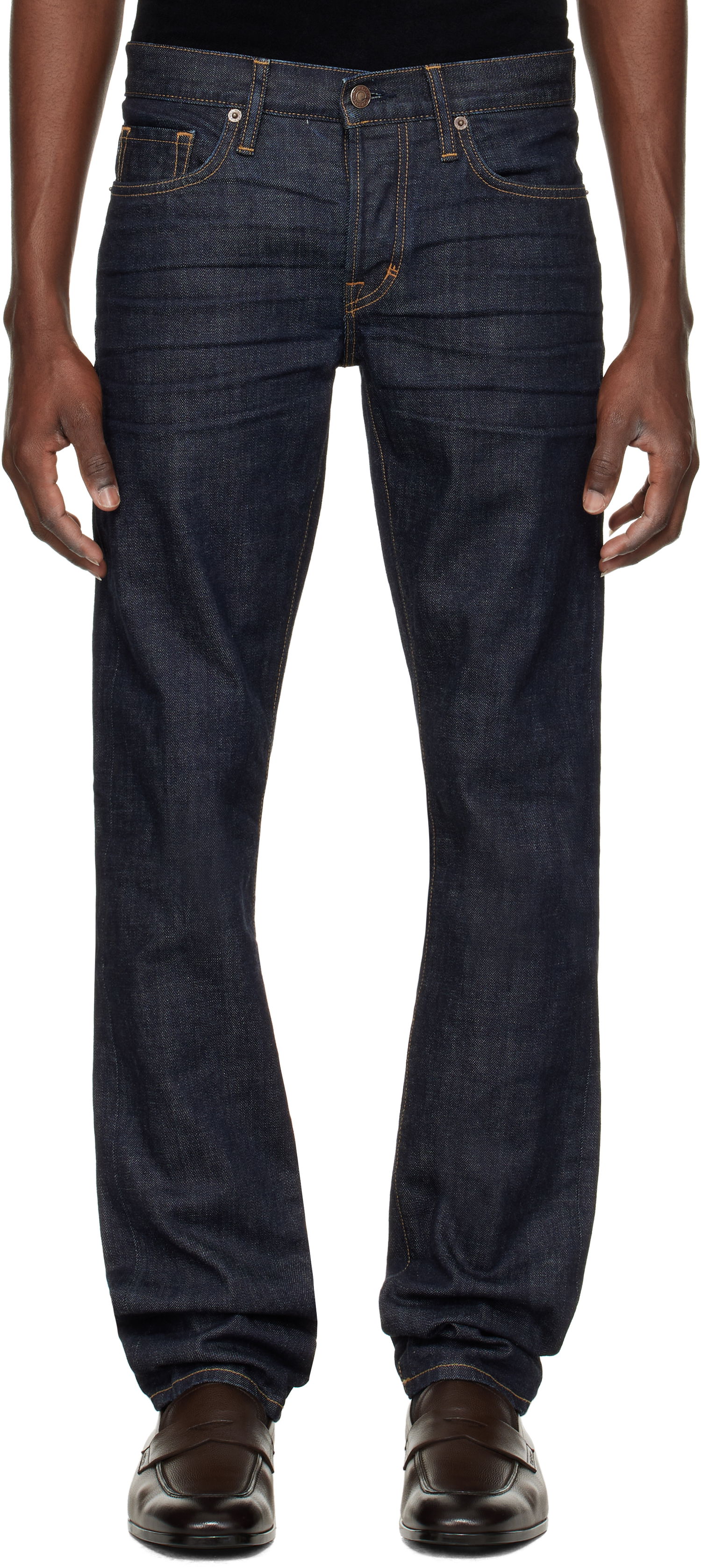 Džínsy Tom Ford Tom Ford Selvedge Standard Fit Jeans Modrá | DPH001-DMC034S24, 0