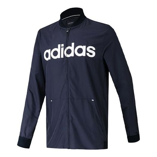 Bomber bunda adidas Originals Adidas Logo Print Bomber Jacket Navy | DW8065