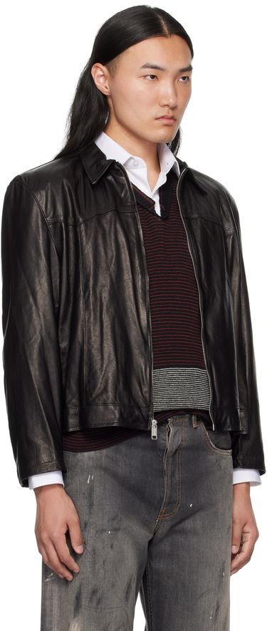 Bunda Enfants Riches Déprimés Enfants Riches Déprimés Western Sharp Shoulder Leather Jacket Čierna | 030-509, 1