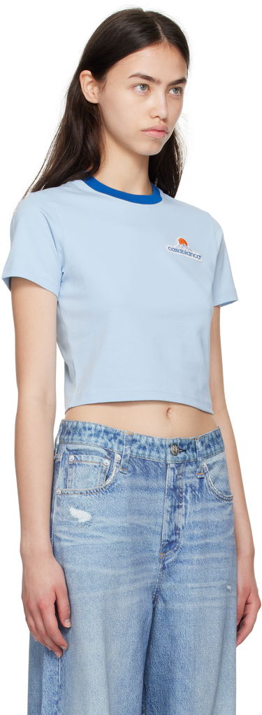 Crop Top Casablanca Casablanca Montage Cropped T-Shirt Modrá | WPF25-JTS-009-02, 1