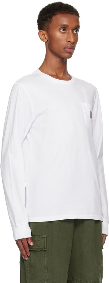 Tričko Carhartt WIP Long Sleeve Pocket T-Shirt Biela | I030437, 1