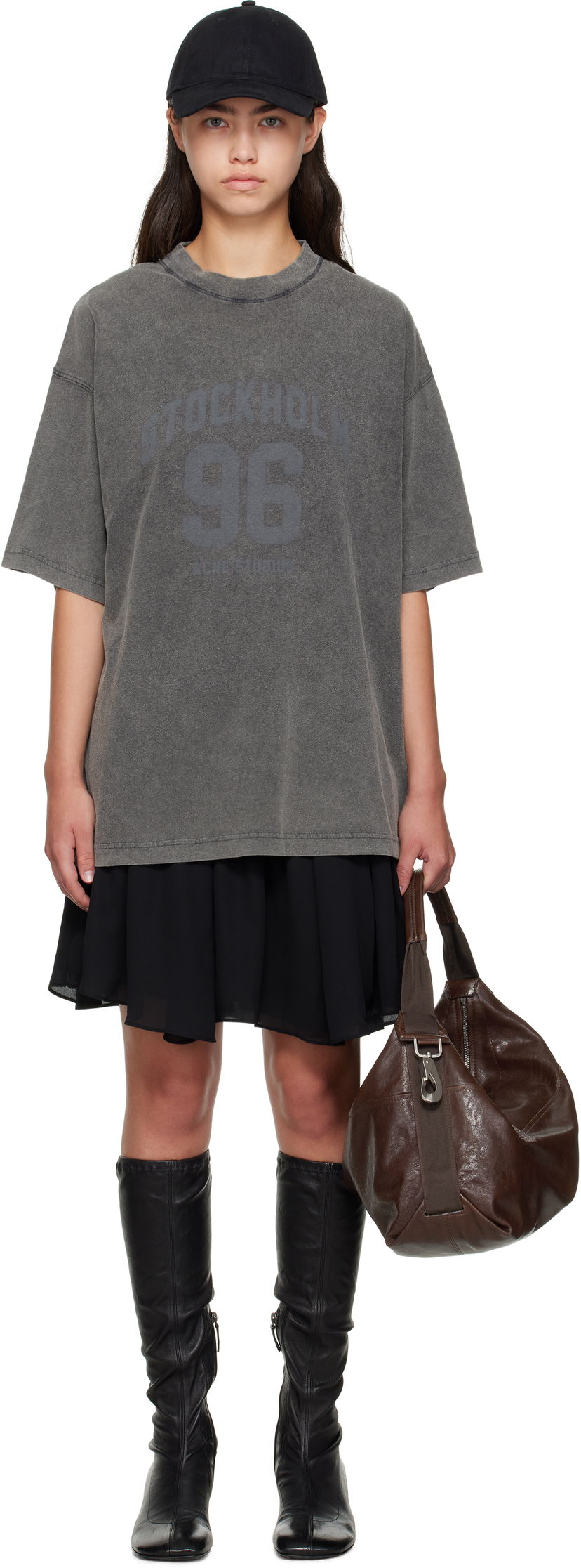 Šaty Acne Studios Acne Studios T-Shirt Minidress Čierna | A20836-