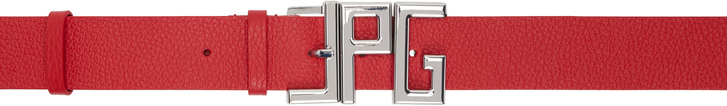 Opasok Jean Paul Gaultier Jean Paul Gaultier 'The JPG' Leather Belt Červená | 25/34-F-CE018-L029-30, 0