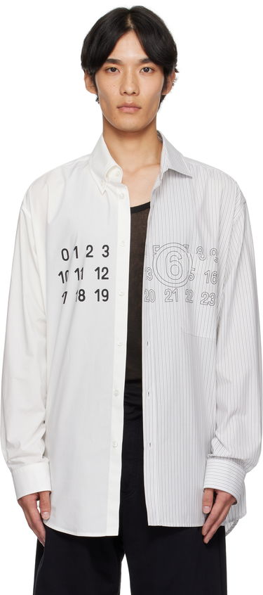 Košeľa Maison Margiela MM6 Maison Margiela Long Sleeve Shirt with Number Print Biela | SH0DT0025 MTN085, 0