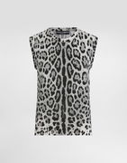 Silk Tank Top With Leopard Print