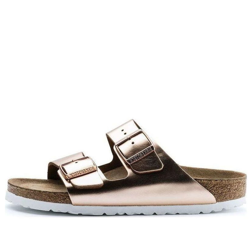 Tenisky a topánky Birkenstock Birkenstock Arizona Narrow Fit Soft Footbed Leather Sandals Metalická | 0952093