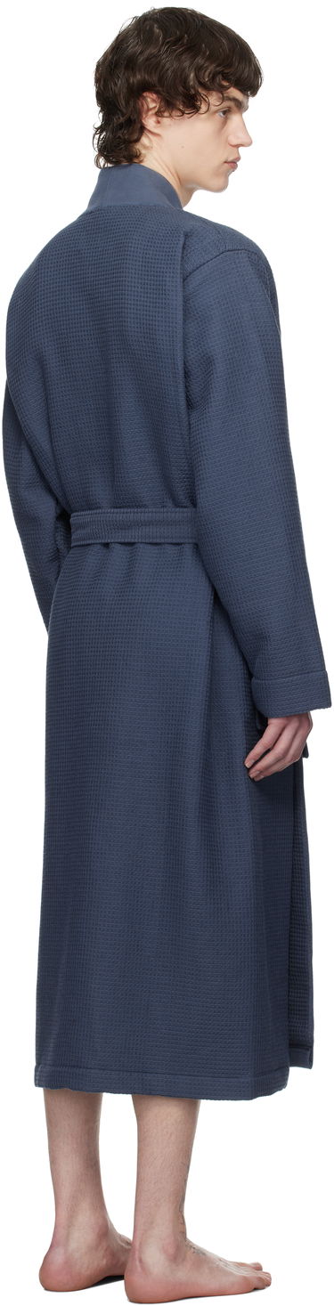 Pyžamo BOSS BOSS Waffle-Structure Dressing Robe Modrá | 50469787, 2