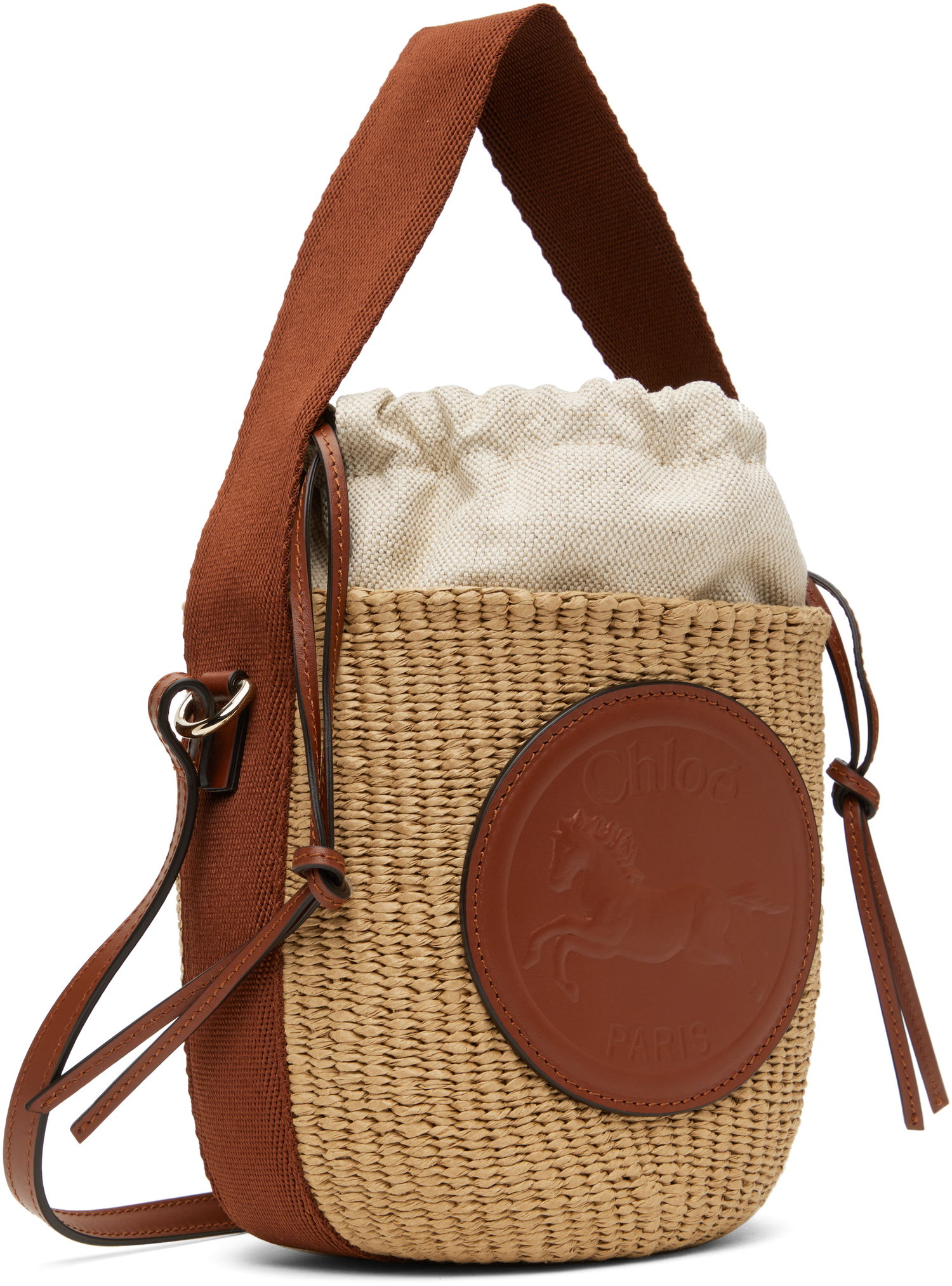 Kabelka CHLOÉ Chloé Small Horse Medal Basket Bag Béžová | CHC25SS592O82, 1