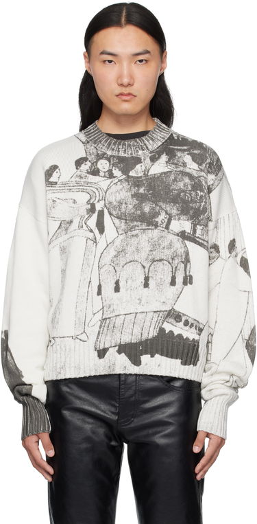 Sveter Enfants Riches Déprimés Enfants Riches Déprimés 'The Ballroom Dance' Graphic Print Sweater Biela | 080-242, 0