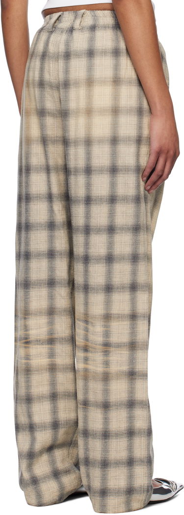Tepláky We11done We11done Washed Checkered Trousers Béžová | WD-PT0-25-265-U-GY, 2