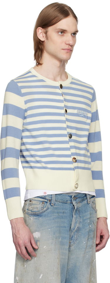 Sveter Charles Jeffrey Loverboy Charles Jeffrey LOVERBOY Striped Knit Cardigan Modrá | 54090201, 4