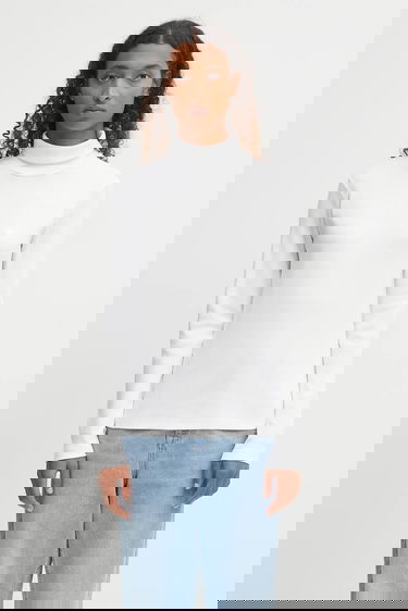 Tričko Carhartt WIP Philipa Long Sleeve Ribbed Mockneck T-Shirt Biela | I035470.02XX, 0