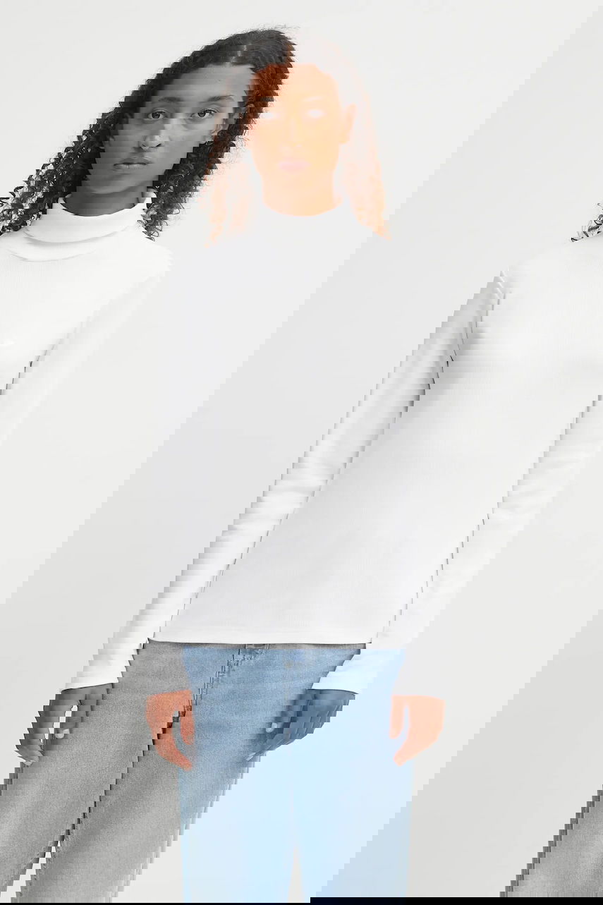 Tričko Carhartt WIP Philipa Long Sleeve Ribbed Mockneck T-Shirt Biela | I035470.02XX, 0