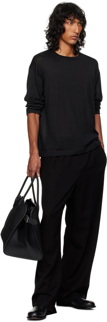 Sveter The Row The Row Angelo Long Sleeve T-Shirt Čierna | 776-Y806, 3