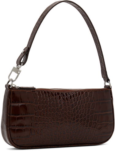 Taška cez rameno BY FAR Crocodile Embossed Leather Shoulder Bag Hnedá | 18FWRCLSNEDMED, 1