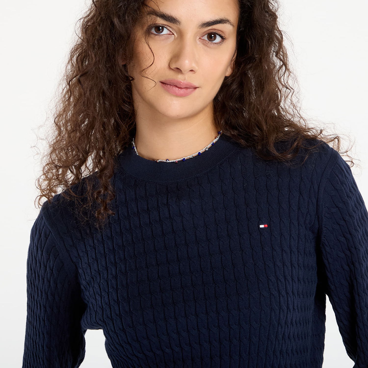 Sveter Tommy Hilfiger Tommy Hilfiger Cable Fine Knit Sweater Navy | WW0WW44993-0ZZ, 1