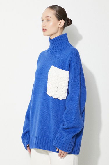 Sveter JW Anderson JW Anderson Textured Patch Pocket Turtleneck Sweater Modrá | KW1150.YN0144.823, 3