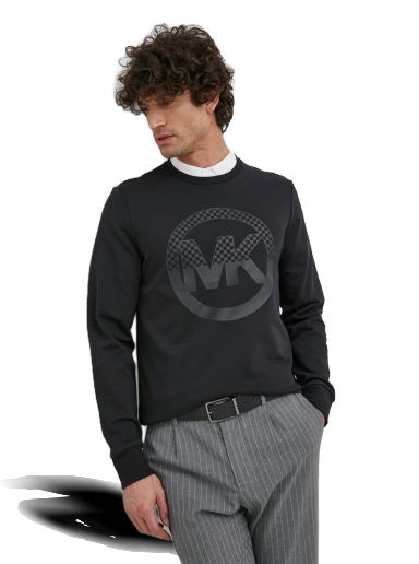 Mikina Michael Kors Checkerboard Logo-Print Crewneck Sweatshirt Čierna | CR351J24NF