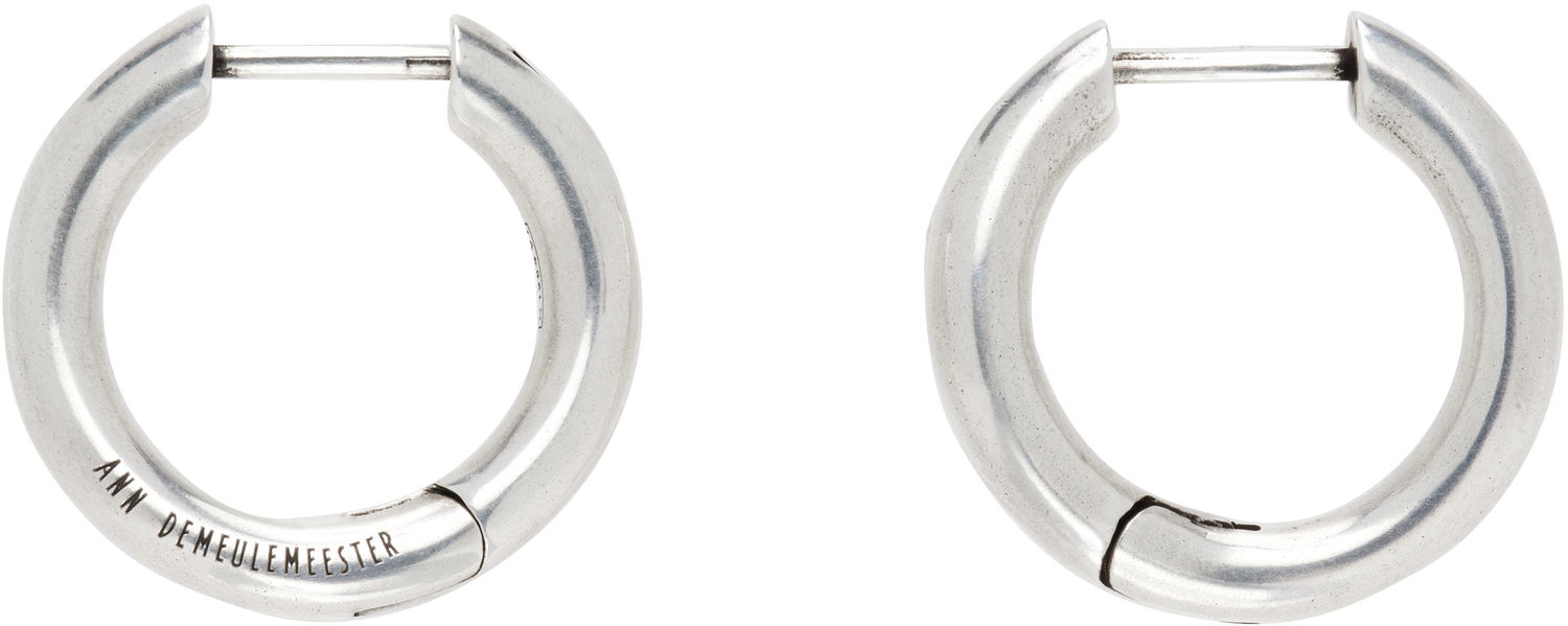 Náušnice Ann Demeulemeester Ann Demeulemeester Alina Silver-Tone Hoop Earrings Metalická | 2520-W-JE06-JW020-070, 0