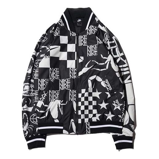 Bomber bunda Nike Sportswear Checkerboard Jacket Čierna | AR1633-133