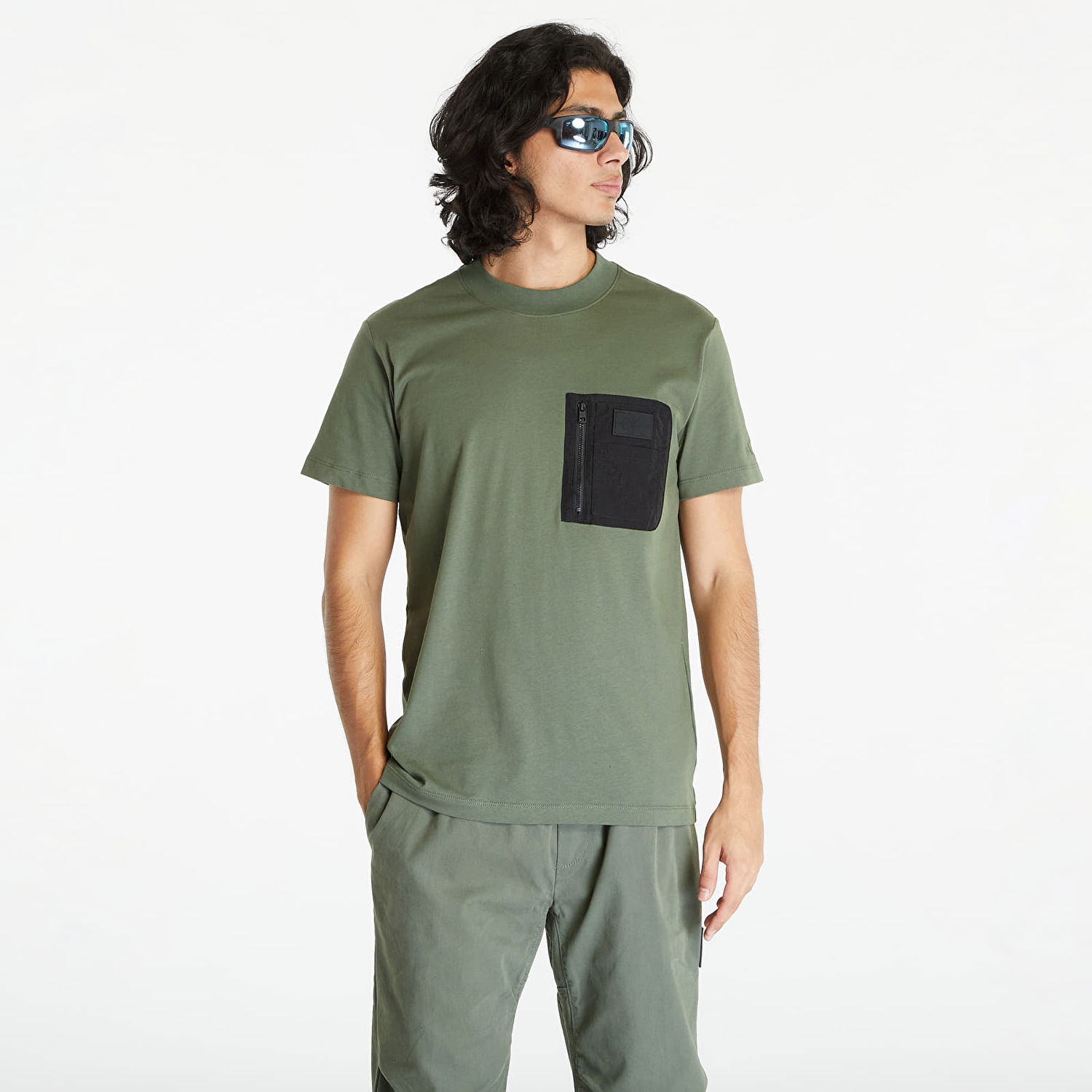 Tričko CALVIN KLEIN Jeans Mix Media Short Sleeve Tee Green Zelené | J30J323997 LLP, 0