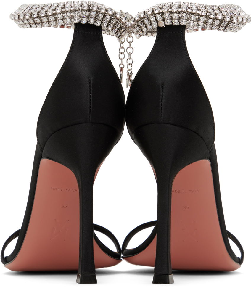 Amina Muaddi Iman Crystal-Embellished Satin Heeled Sandals