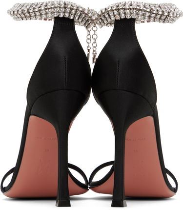 Šperky Amina Muaddi Amina Muaddi Iman Crystal-Embellished Satin Heeled Sandals Čierna | IMAN SANDAL SR SATIN, 1