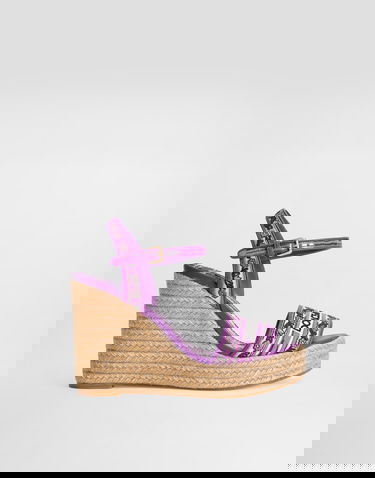 Doplnky Dolce & Gabbana Dolce & Gabbana Majolica Embroidery Wedge Sandals Fialová | CZ0318AV804I03TN, 0