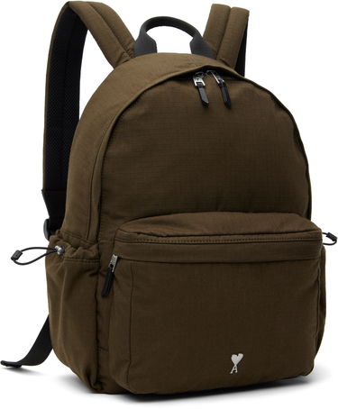 Batoh AMI AMI Paris Canvas Ami de Coeur Backpack Zelené | ULL020.AW0074, 4