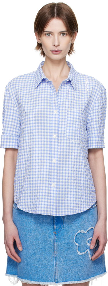 Košeľa Marni Marni Seersucker Checked Shirt Modrá | CAMA0623S0 UTN929, 0