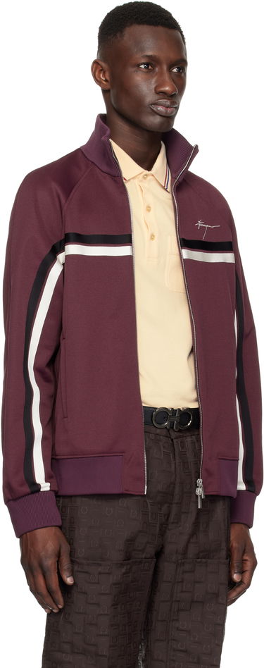 Bomber bunda FERRAGAMO Ferragamo Sporty Zip Up Track Jacket Vínová | 780780, 1