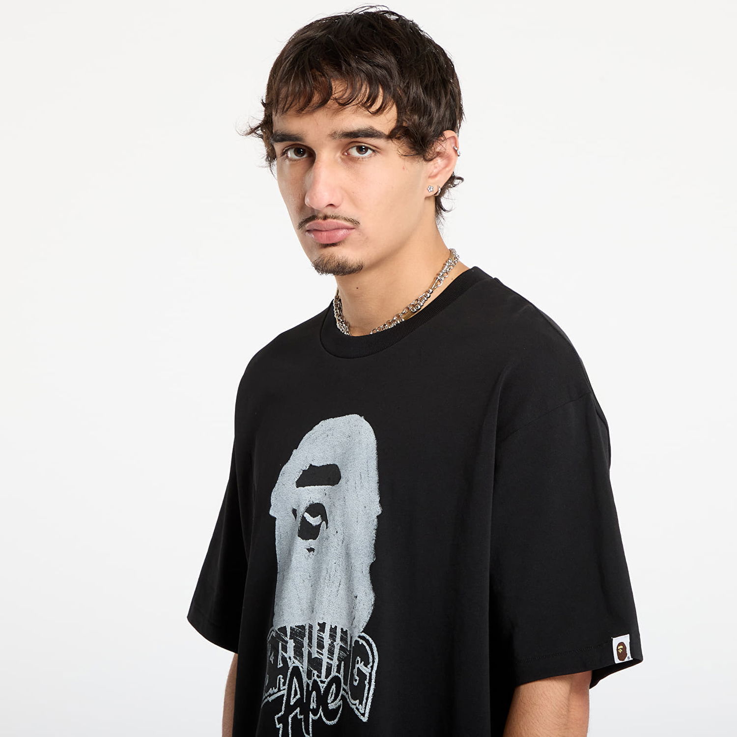 Tričko BAPE Hand Drawn Ape Head Relaxed Fit T-Shirt Čierna | 001TEL801333MBLK, 1