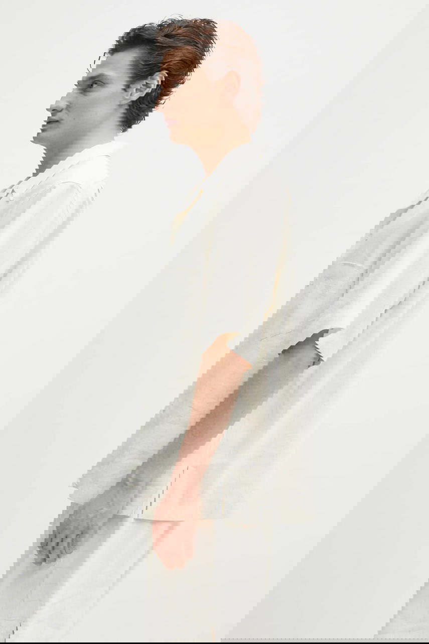 Košeľa Wales Bonner Wales Bonner Highlife Relaxed Fit Short Sleeve Bowling Shirt with Subtle Check Béžová | MS25SH08.VI02.0959, 1