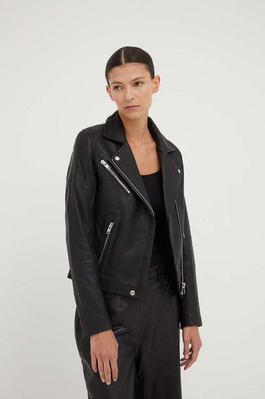Bunda Samsoe Samsoe Samsoe Samsoe Leather Biker Jacket Čierna | F00008200, 0