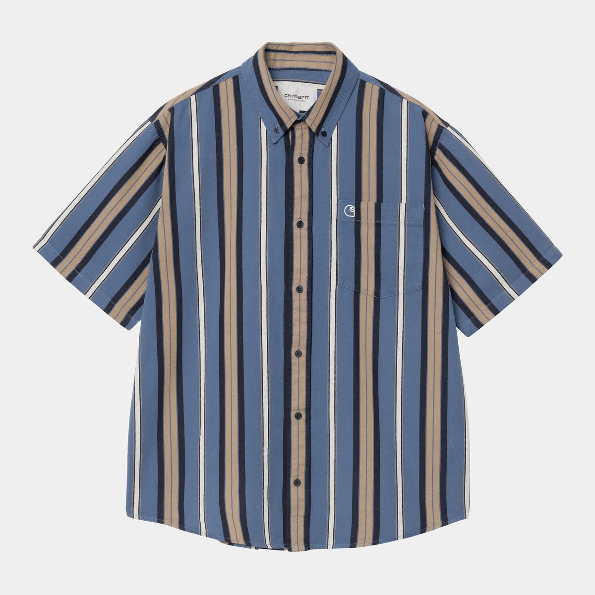 Košeľa Carhartt WIP Carhartt WIP Jarrell Stripe Short Sleeve Shirt Modrá | I034536_2, 0