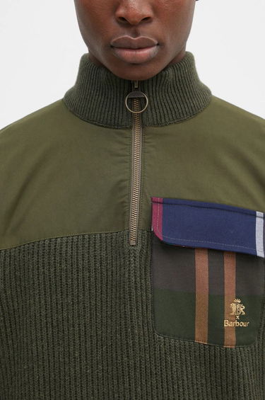 Sveter Baracuta Miller Half Zip Knit Sweater Zelené | BRMAG0192, 3