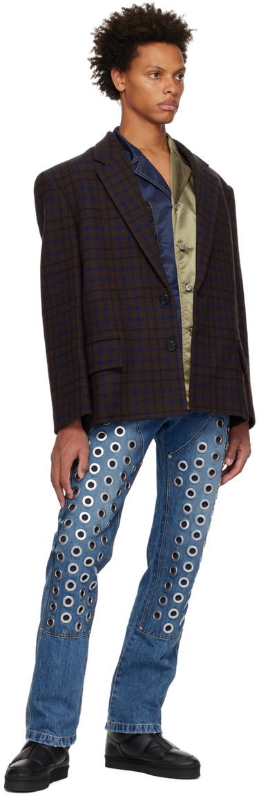 Bunda We11done Check Blazer Hnedá | WD-JK3-22-102-M-BR, 3