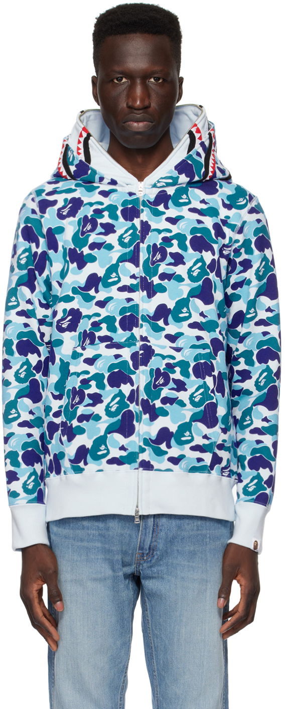 Mikina BAPE ABC Camo Double Shark Hoodie Modrá | 001ZPJ801008M, 0
