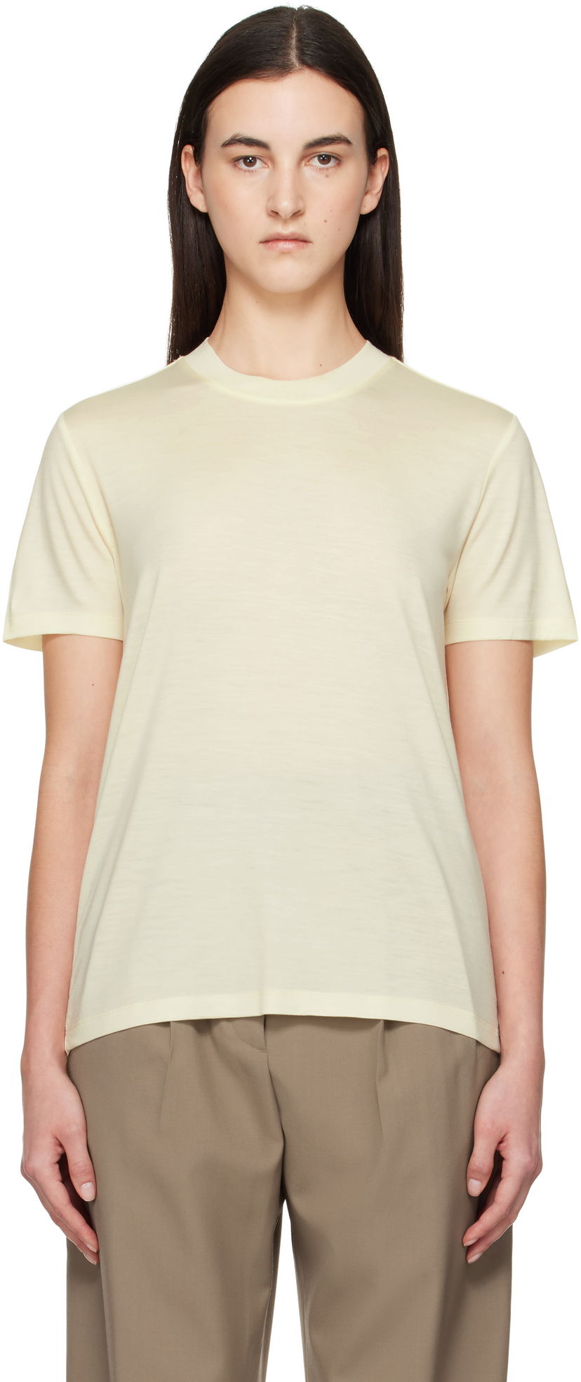 Tričko Róhe Róhe Relaxed Wool T-Shirt Žltá | 411-22-091