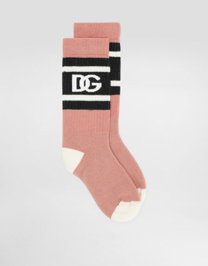 Ponožky Dolce & Gabbana Dolce & Gabbana Logo Cotton Crew Socks Ružová | LBKAC5JBCH3F1011