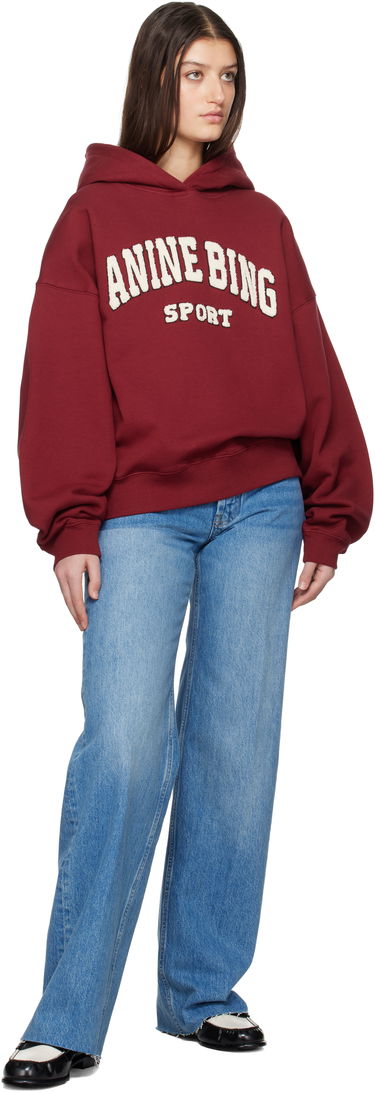 Mikina Anine Bing Anine Bing Alec 'Sport' Hoodie Vínová | A-08-5230-019-RED5, 3