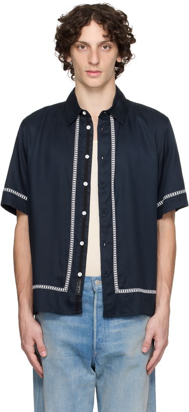 Košeľa rag & bone rag & bone Dalton Embroidered Shirt Navy | MBW25PA027SVML, 0