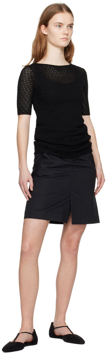 Tričko TOTEME TOTEME Slim Knit T-Shirt Čierna | 242-WRT2837-YA0040, 3