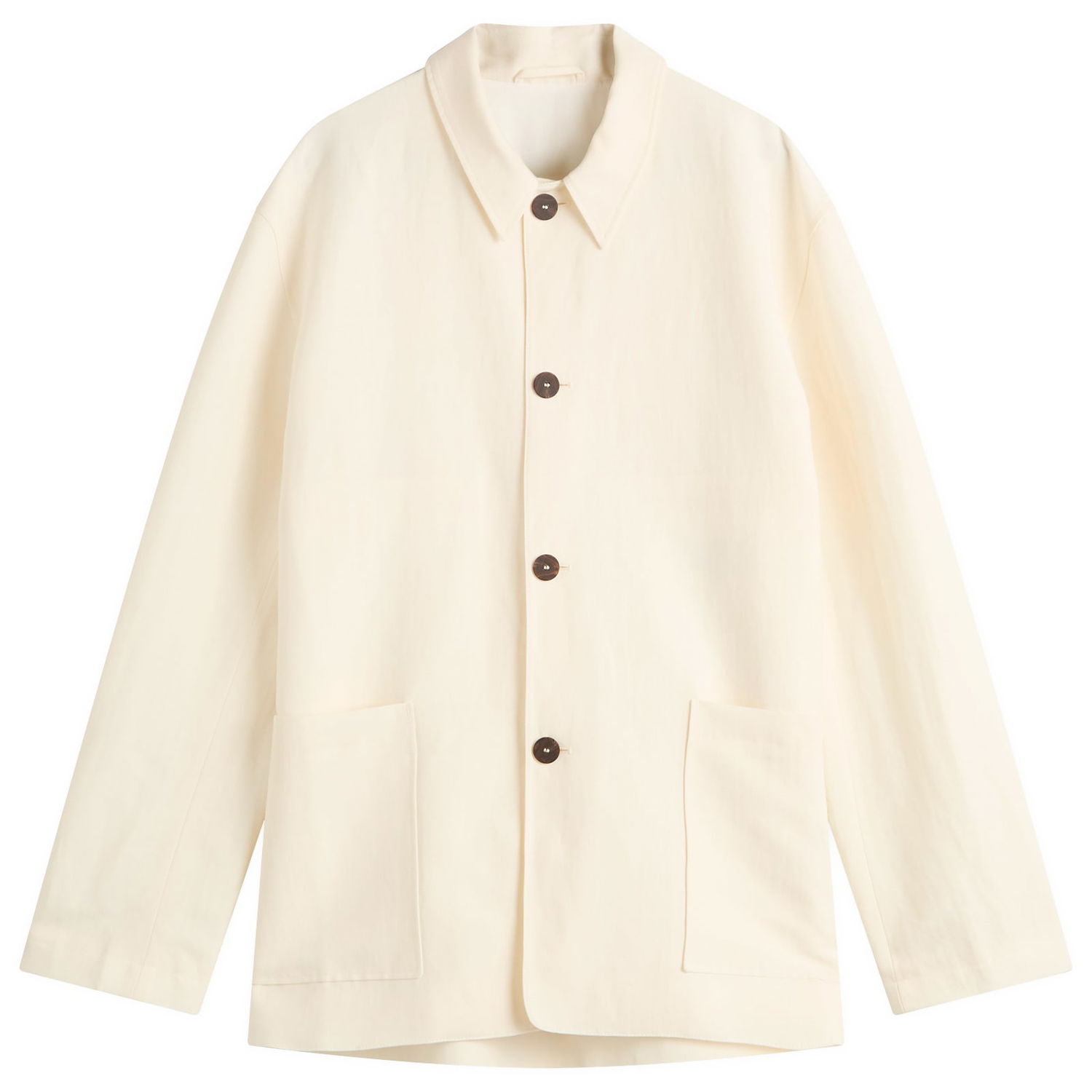 Bunda Studio Nicholson Studio Nicholson Shirt Jacket, Size Large Biela | NOPISNM-1347-PCH, 1