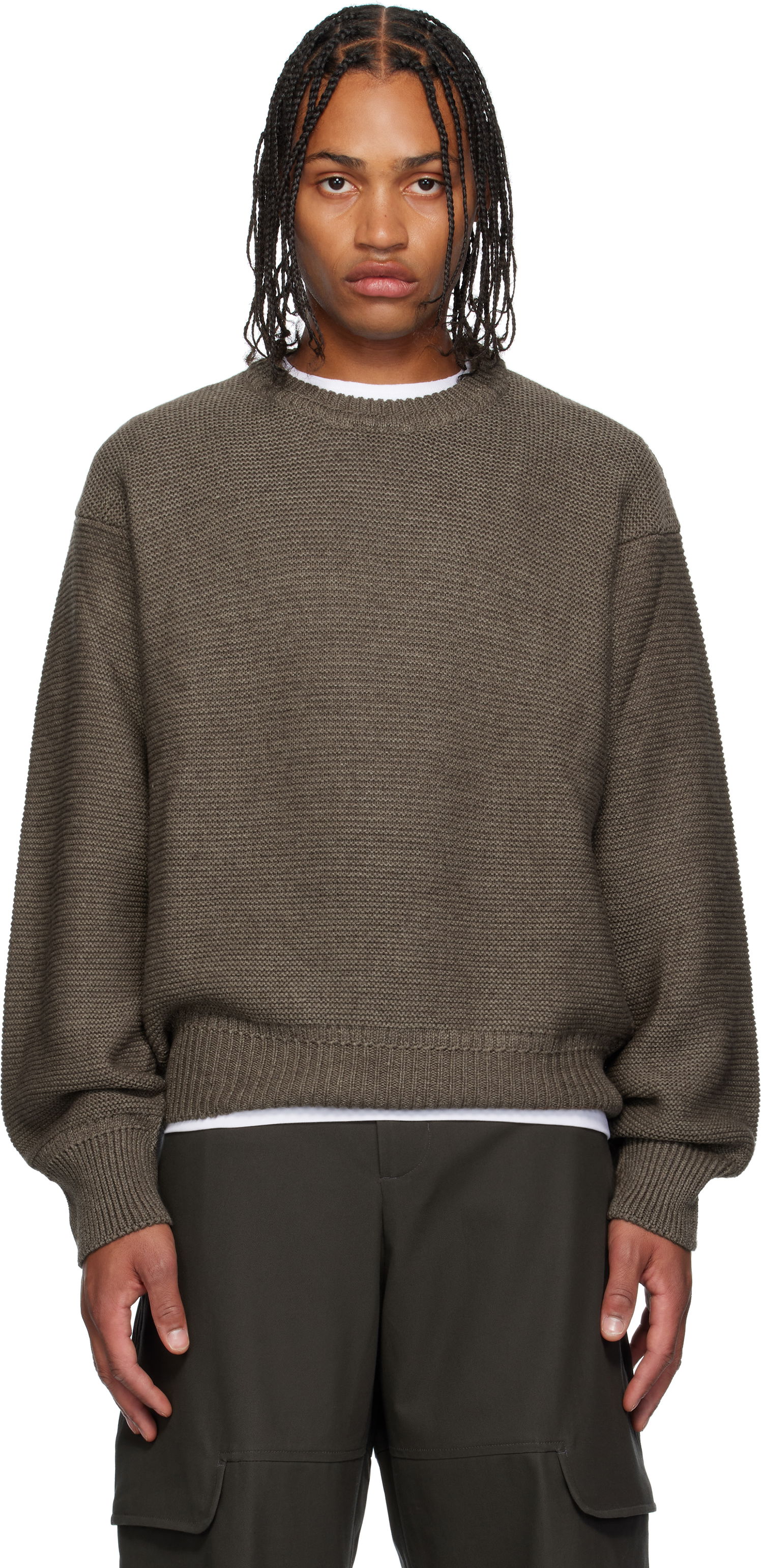 Sveter sage NATION Sage Nation Mackenzie Knit Wool Sweater Hnedá | S064 MACKENZIE KNIT WOOL MUSHR, 0
