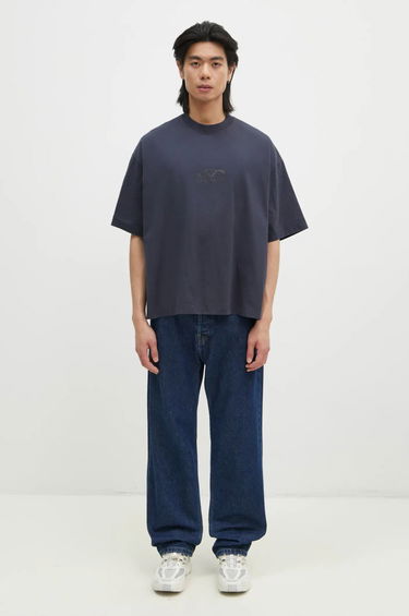 Tričko VETEMENTS Oval Logo Cropped Boxy T-Shirt Modrá | UA66TR600N, 4